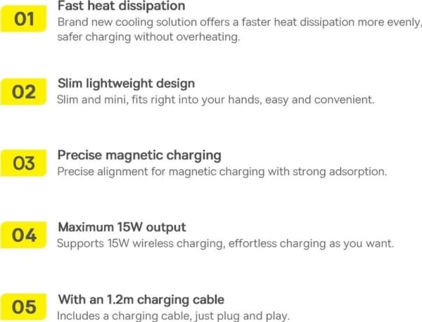 Baseus trådlös laddare MagSafe Baseus Simple Mini3 Qi 15W blå