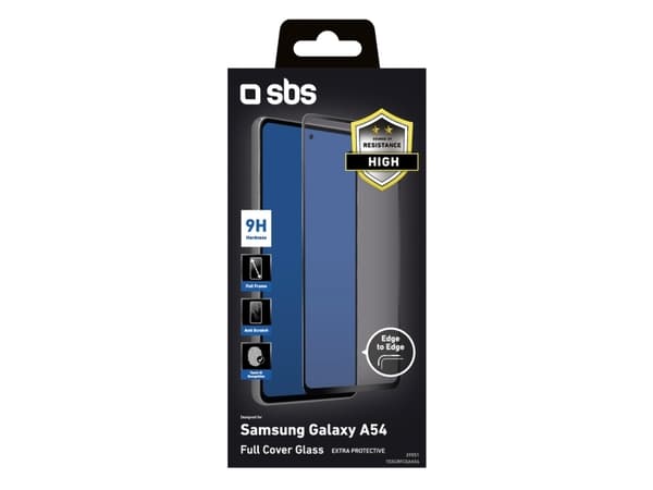 SBS Full Cover, Samsung, Galaxy A54, Musta, Läpinäkyvä, 1 kpl