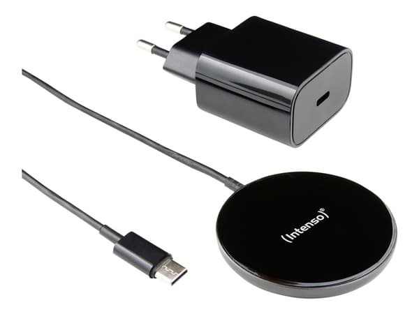 Intenso MB1 - Trådløs ladepute - magnetisk + AC-strømadapter - 15 watt - svart Sort