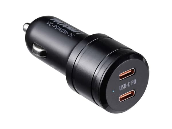 VOLTCRAFT VC-PD40W-2C VC-13431420 Auton USB-laturi Lähtövirta max. 3 A 2 x USB-C® USB Power Delivery (USB-PD)