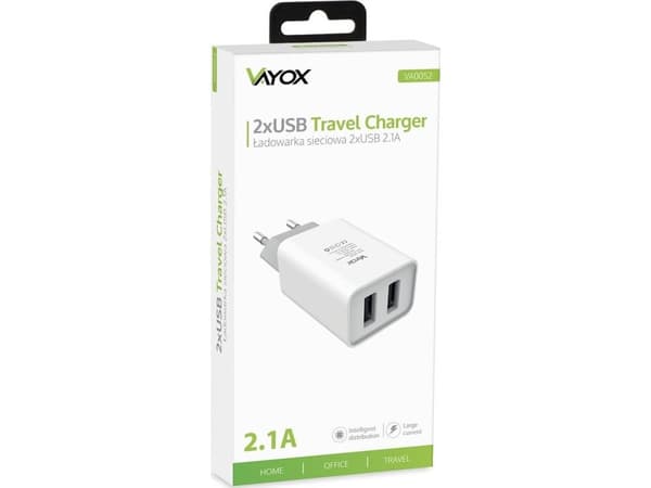 Vayox-lader Vegglader 2x USB 2.1A VA0052 Vayox