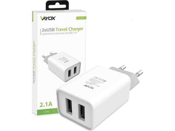 Vayox-lader Vegglader 2x USB 2.1A VA0052 Vayox