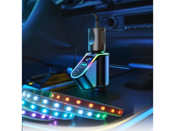 Joyroom Joyroom nopea autolaturi 4in1 USB-A QC3.0 / 2xUSB-C PD 150W musta (JR-CL21)