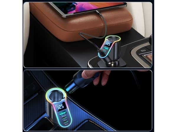 Joyroom Joyroom nopea autolaturi 4in1 USB-A QC3.0 / 2xUSB-C PD 150W musta (JR-CL21)