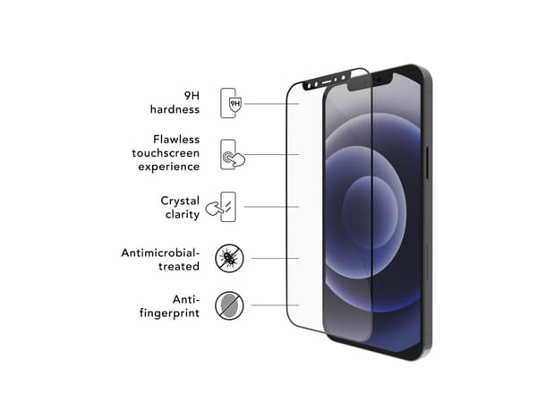 dbramante1928 Eco-shield - Skjermbeskyttelse for mobiltelefon - rammefarge svart - for Apple iPhone 12, 12 Pro
