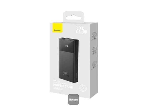 Baseus Star-Lord, 20000 mAh, Trådløs lading, 22,5 W, Sort