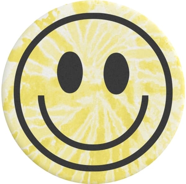 PopSockets Swappable PopGrip - Fingergrepp/vikbart ställ för mobiltelefon - Tie Dye Smile