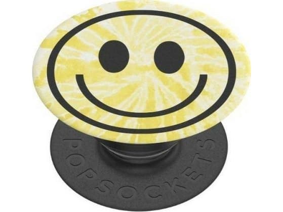 PopSockets Swappable PopGrip - Fingergrepp/vikbart ställ för mobiltelefon - Tie Dye Smile