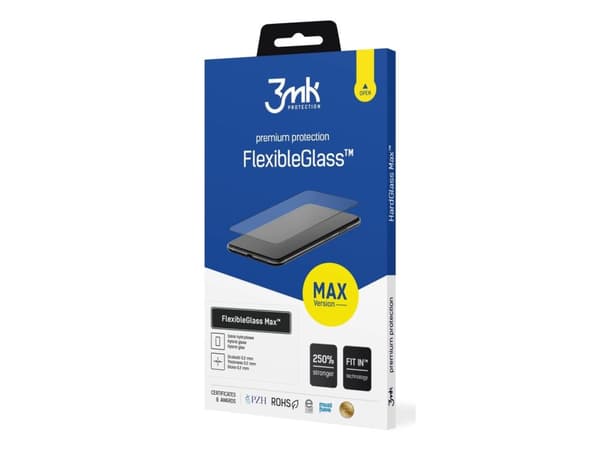 3MK FlexibleGlass Max, Samsung, Galaxy S21 FE 5G, Slagbestandig, Ripebestandig, Gjennomsiktig, 1 stykker
