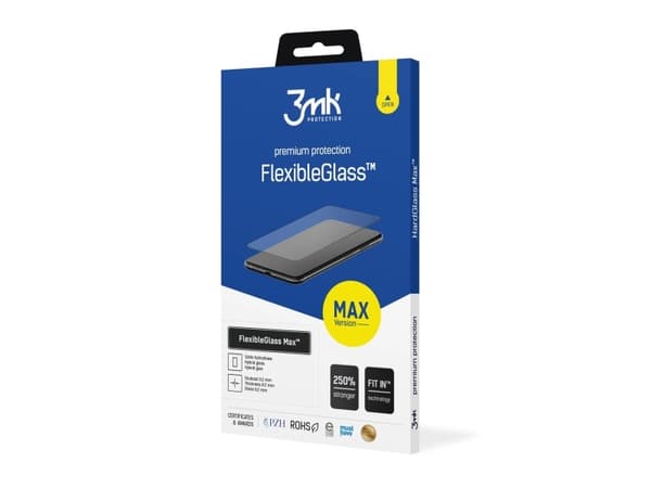 3MK FlexibleGlass Max, Samsung, Galaxy S21 FE 5G, Slagbestandig, Ripebestandig, Gjennomsiktig, 1 stykker