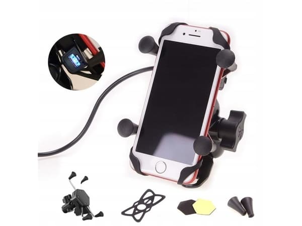MOTORCYKEL TELEFONHOLDER FREEDCONN MC7C + BM2R FASTGØRELSE AF HOVEDRØR