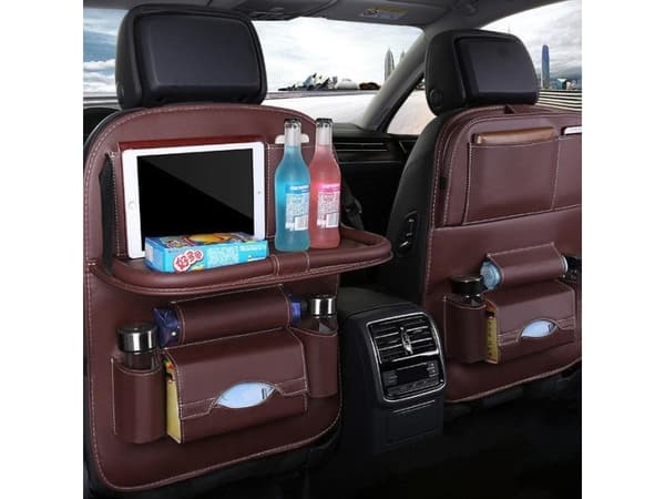 Hurtel Car organizer for setet, setebeskytter, setetrekk, hylle, mini bilsalongbord