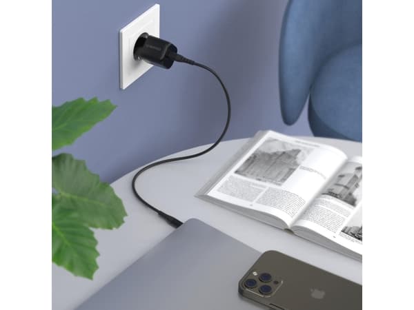 Choetech GaN USB Type C PD 30W vegglader svart (PD5007)
