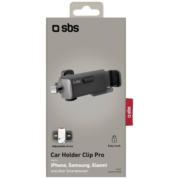 sbs mobile TESUPCLIPPRO Ventilationsgaller Mobilhållare för bil 360° vridbar 80 mm (max)