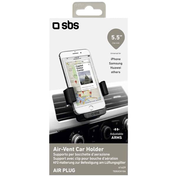 sbs mobile Ventilationsgaller Mobilhållare för bil 90 mm (max)