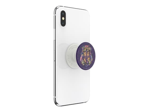 PopSockets PopGrip - Fingergrepp/vikbart ställ för mobiltelefon - utbytbar - Glitter Hogwarts Floral