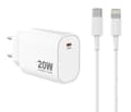 Miniatyrbild 1 av 5: Sinox PRO 230V USB-C PD oplader 20W m/Lightning kabel. Hvid, Indendørs, Vekselstrøm, 2 m, Hvid