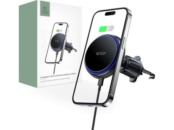 Tech-Protect TECH-PROTECT MM15W-V4 MAGNETIC MAGSAFE VENT CAR MOUNT WIRELESS CHARGER 15W BLACK