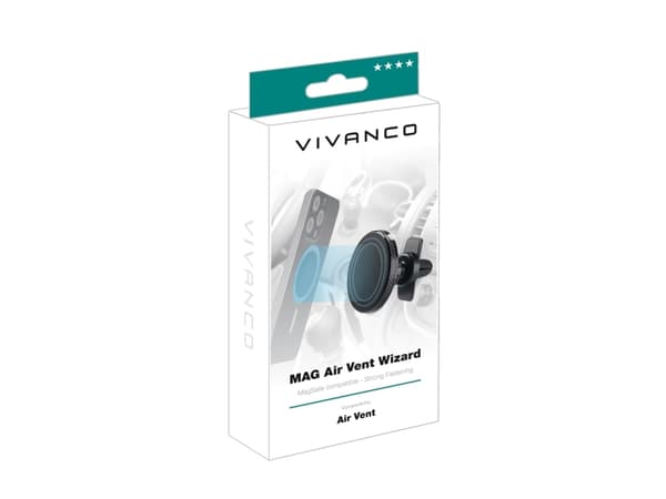 Vivanco MAG Wizard, Mobiltelefon/smarttelefon, Passiv holder, Bil, Sort