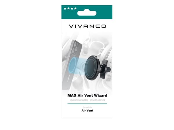 Vivanco MAG Wizard, Mobiltelefon/smarttelefon, Passiv holder, Bil, Sort