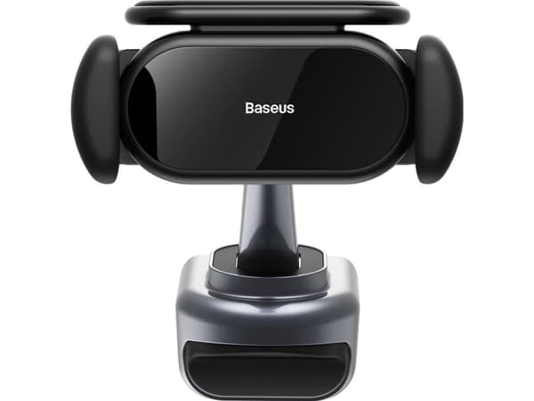 Baseus T-Space elbilholder med solcellelader (svart)