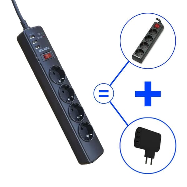 4-stiks bundkort med tænd/sluk-knap ELBE RE002 3600 W 220 V