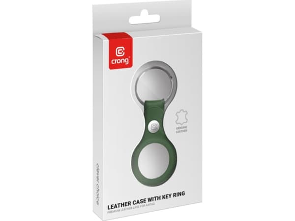 Crong Brelok Crong Leather Case with Key Ring Apple AirTag (zielony)