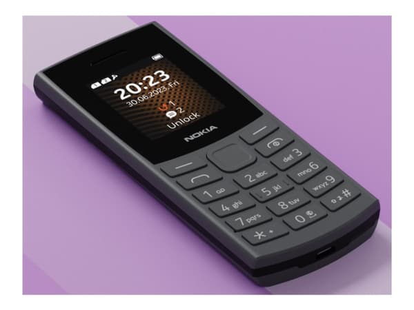 Nokia 105 4G (2023) - 4G funksjonstelefon - dobbelt-SIM - microSD slot - LCD-display - koksgrå Kull