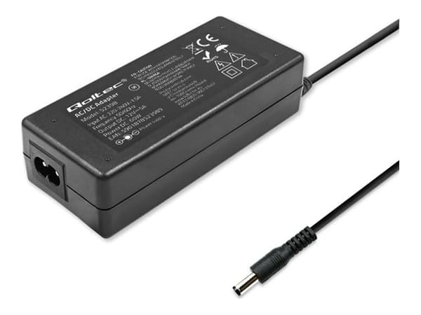 Qoltec Monolith - Strömadapter - 12V, 5A, plug 5.5x2.5, with power cable - AC 220 - 240 V - 60 Watt - svart
