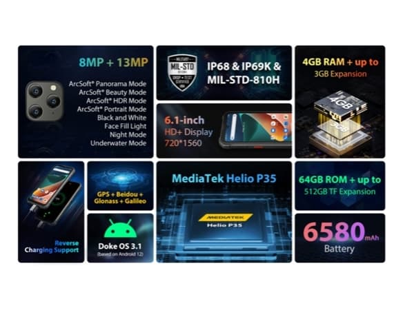 Blackview BV5300 PRO 4/64GB smarttelefon oransje