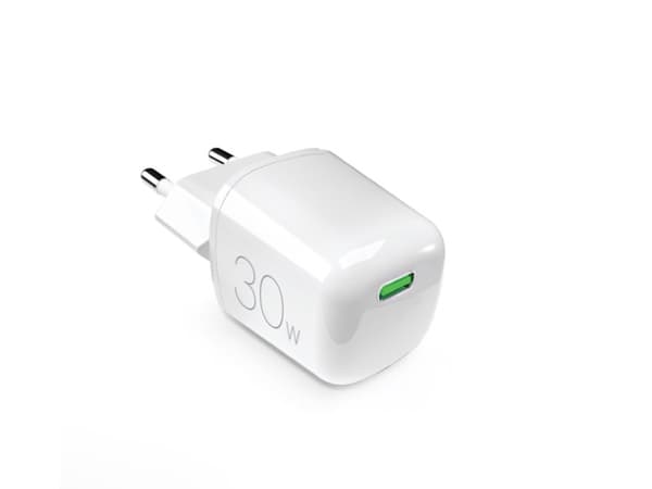 PURO MiniPro Wall Charger GaN - Seinälaturi 1 x USB-C 30W PD (valkoinen) Valkoinen