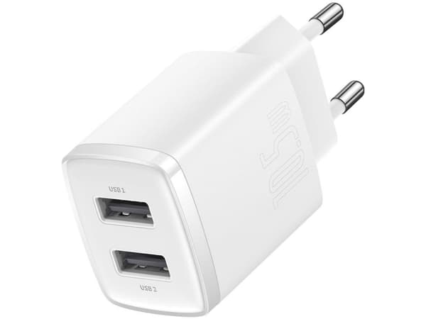 Baseus Compact, inomhus, AC, 5 V, Vit