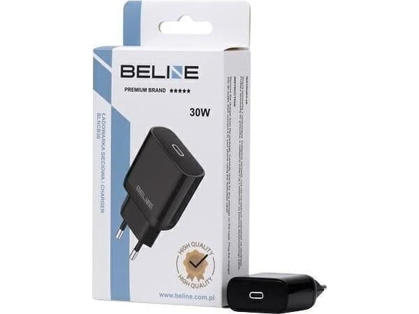 Vegglader 30W GaN USB-C PD 3.0 uten kabel, sort