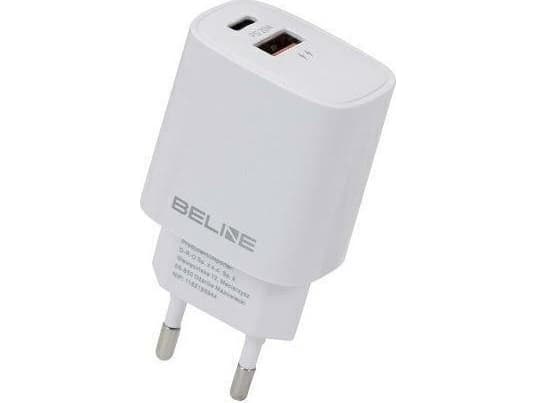 20W USB-C + USB-A vegglader hvit