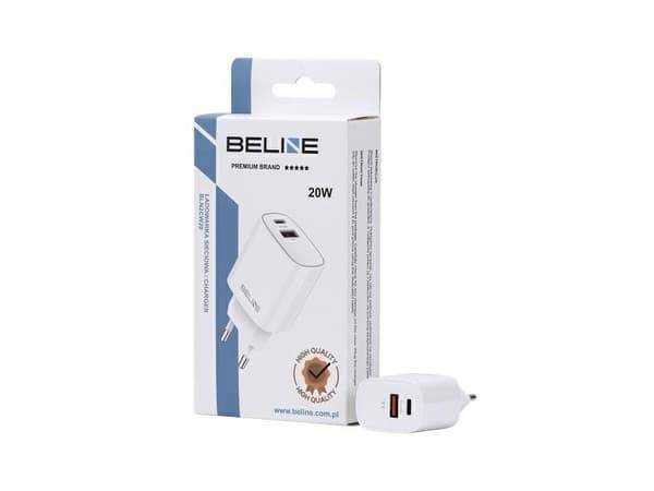 20W USB-C + USB-A vegglader hvit