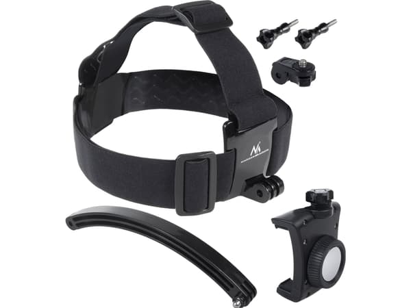 "Maclean MC-447 Sports Action Head Strap Holder för mobiltelefonkamera Go Pro vridbar huvudrem, 1/4" gänga