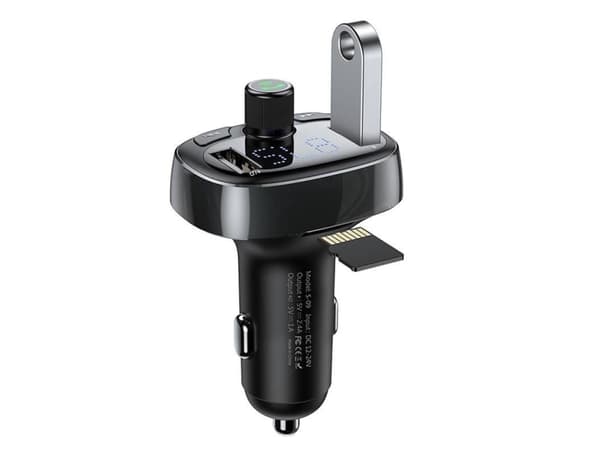 Baseus T-typed S-09 Bluetooth FM-sändare (svart)