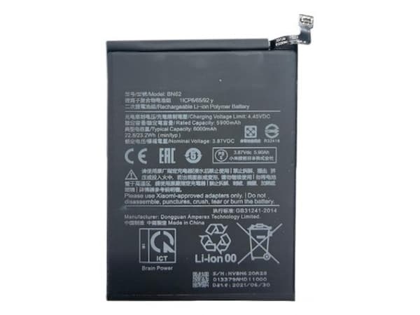 Extra Digital SM220403, Batteri, Xiaomi, Redmi Note 9, Svart, Litium Polymer (LiPo), 6000 mAh