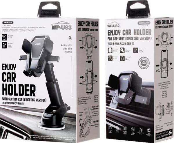 WEKOME WP-U82 King Kong Series - Mekanisk biltelefonholder 4,7"- 6,5" (svart)