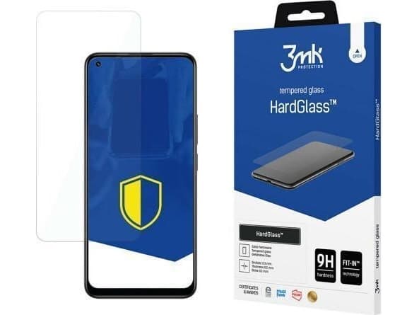 3MK HardGlass, realme, 8 4G, Slagbestandig, Ripebestandig, Gjennomsiktig, 1 stykker