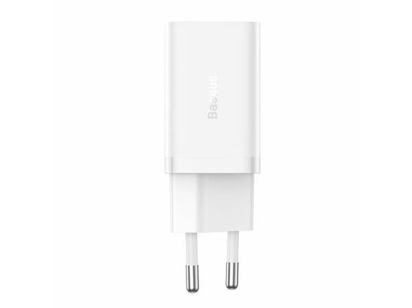 Baseus verkkovirtalaturi Baseus GaN5 40W, 2x USB C (valkoinen)