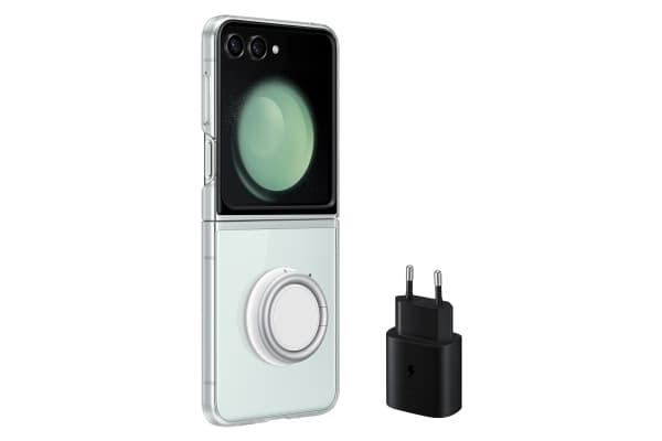 Samsung EF-XF73KKTEGWW, Avattava kotelo, Samsung, Galaxy Z Flip5, 17 cm (6.7"), Läpinäkyvä