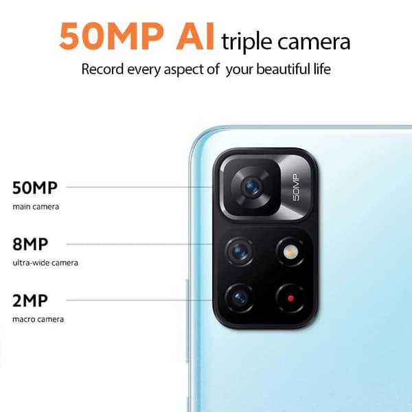 Xiaomi Redmi Note 11S 5G 16,8 cm (6,6") Dual SIM Android 11 USB Type-C 4 GB 128 GB 5000 mAh Svart (MZB0BPLEU)