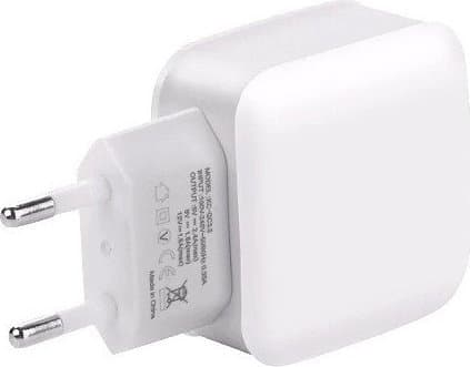 Vega lader 3A HVIT LADER VEGA FASTON QUICK 3.0 HURTIGLADER 3000mA 15W>