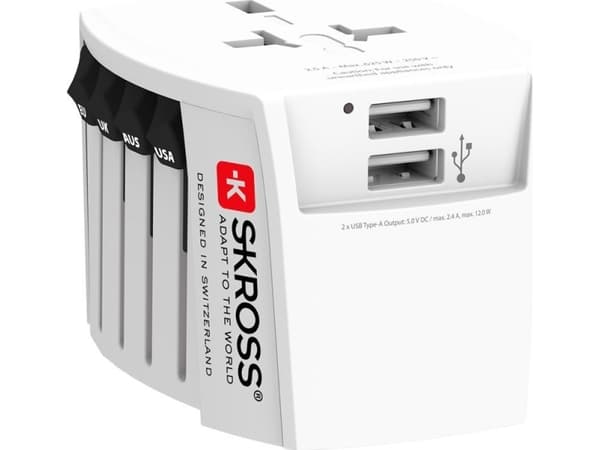 Skross 61664, Universal, Universal, 100 - 250 V, Hvit, 2,4 A, 5 V