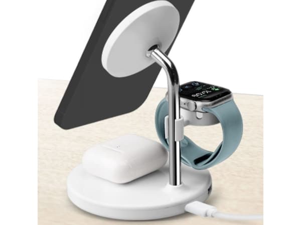 SBS TEWIRMAG3IN1, Innendørs, USB, Trådløs lading, Hvit
