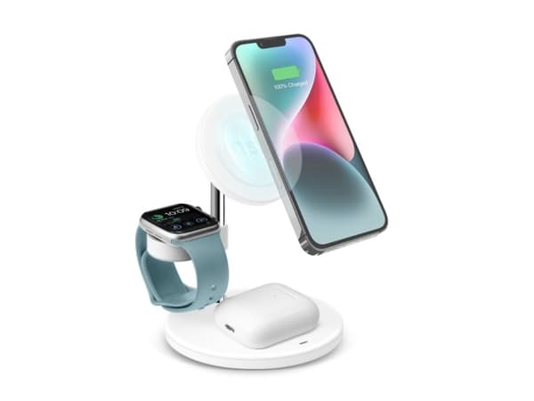 SBS TEWIRMAG3IN1, Innendørs, USB, Trådløs lading, Hvit
