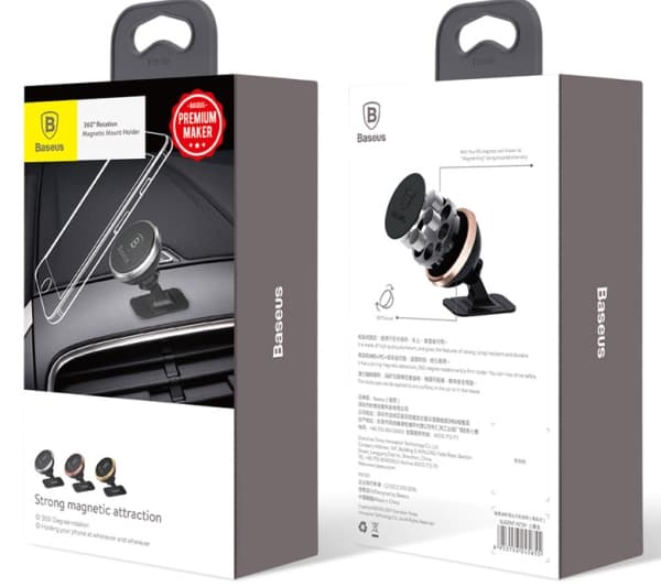 Baseus SUCX140012, Mobiltelefon / smartphone, Active-hållare, Bil/inomhus, Svart, Silver