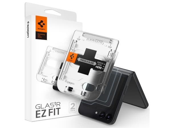Spigen GLAS.TR "EZ FIT" 2-PACK GALAXY Z FLIP 5 kirkas karkaistu lasi