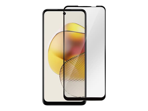 eSTUFF Titan Shield - Skärmskydd för mobiltelefon - helt fodral - glas - ramfärg svart - för Motorola Moto G31, G41, G71, G73